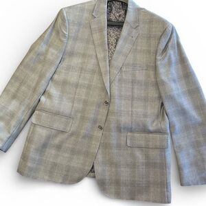 Joseph Abboud Light Gray Checkered Blazer